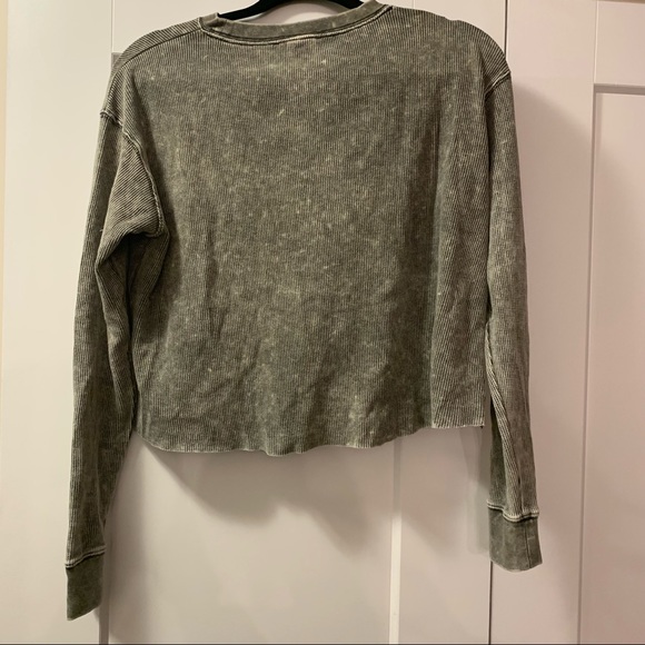 ❄️PINK oversized waffle crew neck cropped sweater - Picture 2 of 3